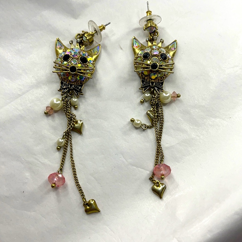 Betsey Johnson Cat Earrings